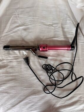 Hot Shot Tools 1” Pink Curling Iron - Metallic Pink Barrel